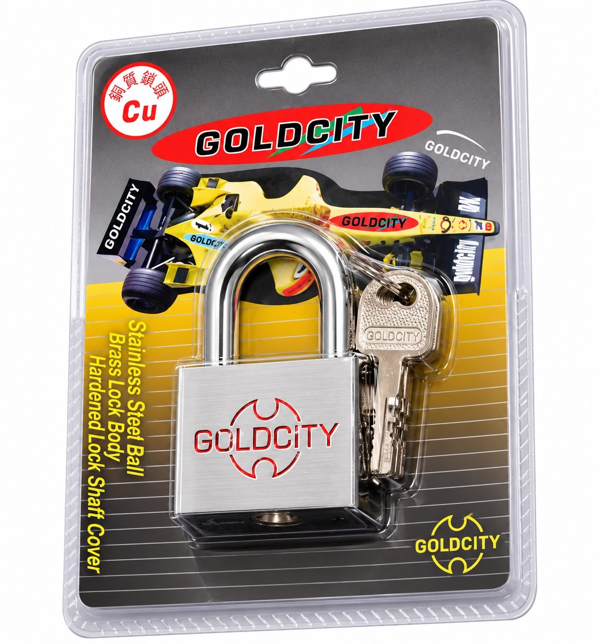 GOLD CITY steel-ball locking brass padlock with master key.jpg